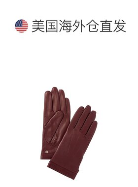 自营Bruno Magli羊绒衬里皮革手套-紫色 美国奥莱直发