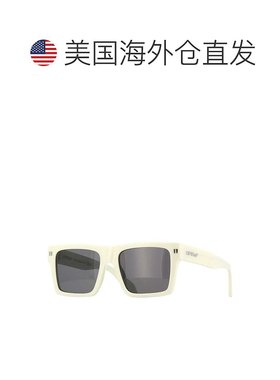 自营 off-white米白色方形全边太阳镜，黑色镜架和蓝色镜片Oeri10