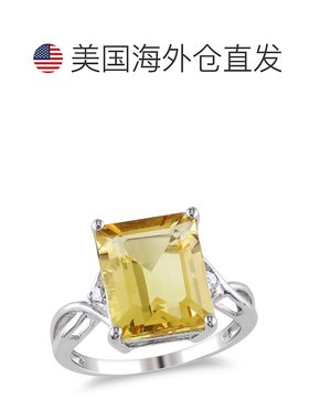 自营 mimi & max6 5/8 CT TGW 祖母绿切割黄水晶和白色托帕石戒指