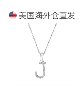 自营 sabrina14k 白金和钻石初始项链 - 白色 j 美国奥莱直发