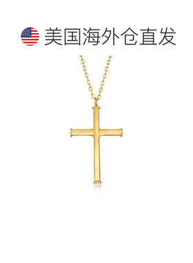 自营Ross-Simons 意大利十字项链 14 克拉黄金 - 16 英寸 美国奥