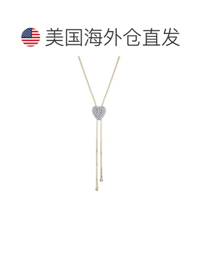 自营adornia14k Gold Plated CZ Heart Bolo Necklace - gold 美