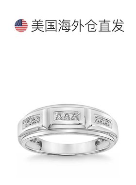 pompeii31/4 克拉 TW 圆形钻石男式九石结婚戒指高抛光戒指 10k
