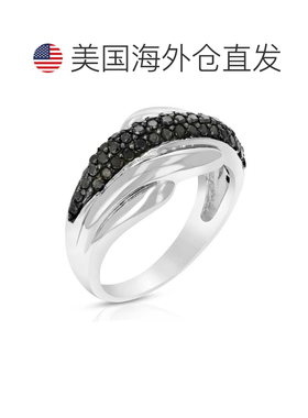 自营vir jewels 2/3 cttw 黑色钻石结婚戒指 .925 纯银配铑 - 银