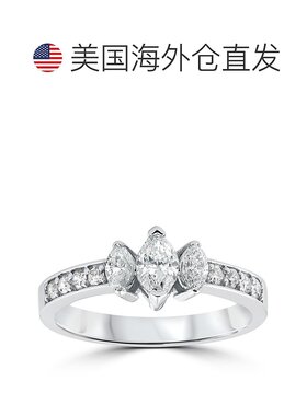 自营 pompeii31 克拉 3 石榄尖形钻石订婚戒指 14K 白金 - 14k 白