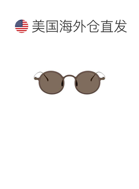 自营giorgio armani0ar6173t钛圆太阳镜-棕色 美国奥莱直发配饰