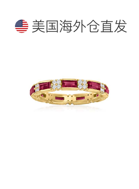 自营Ross-Simons Rhodolite Garnet and White Zircon Ring in 18