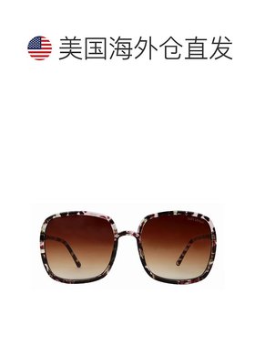自营 Suzy Levian 女士黑色花卉大号方形镜片太阳镜 - 多色 美国