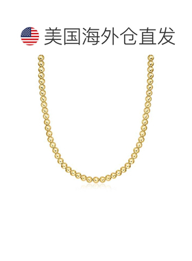 自营Ross-Simons Italian 6mm 18kt Gold Over Sterling Bead Nec