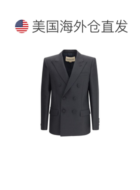 自营Valentino Polyester Men's Coat - black 美国奥莱直发