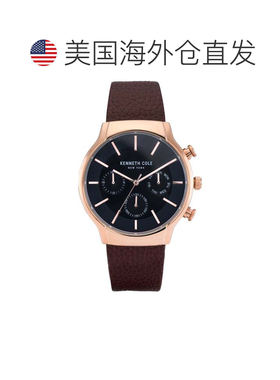 自营Kenneth Cole Men's 42mm Quartz Watch - brown 美国奥莱直