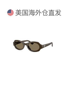 自营giorgio armani0ar8245hu Oval-Frame Brown Acetate Sunglas