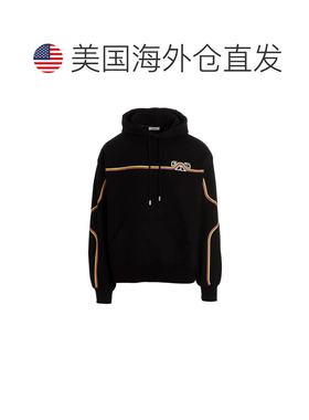 自营Gcds Men's Waved Logo Hoodie - black 美国奥莱直发卫衣