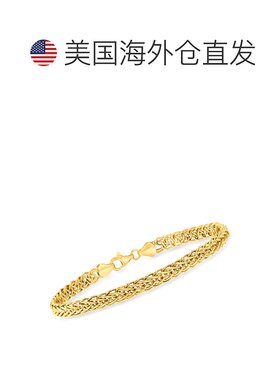 自营 Ross-Simons 18kt 黄金小麦链手链 - 8 英寸 美国奥莱直发