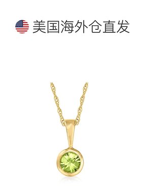 自营Ross-Simons 橄榄石吊坠项链 14 克拉黄金。 16 英寸 - 20 英