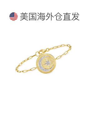 自营Ross-Simons Diamond Celestial Paper Clip Link Bracelet i