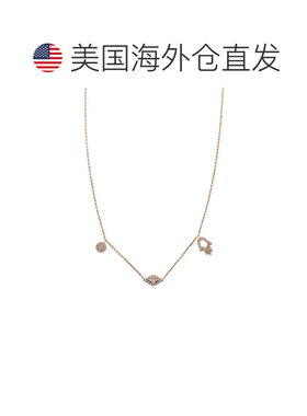 自营sabrina14k 金和钻石邪恶之眼项链 - 玫瑰色 美国奥莱直发