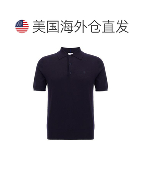 自营Burberry Men's Wool Polo Shirt - blue 美国奥莱直发