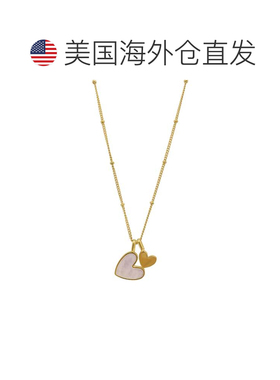 自营adornia抗锈蚀 14k 镀金珍珠母贝心形吊坠项链 - 白色 美国奥