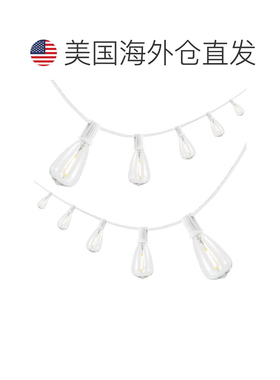 自营jonathan y10灯室内/室外10英尺乡村工业白炽C7半铬灯泡串灯-