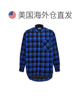 自营off-whiteOff- Men's Check Flannel Overshirt - blue 美国