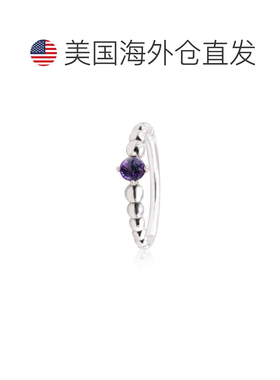 自营PANDORA February Purple Beaded Ring - silver 美国奥莱直