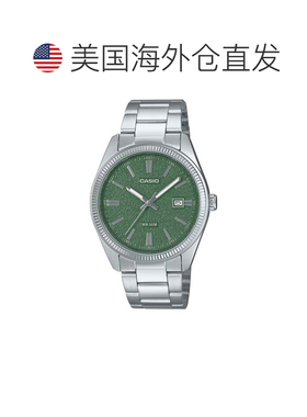 自营Casio Men’s Stainless Steel Analog Watch with Green Dia