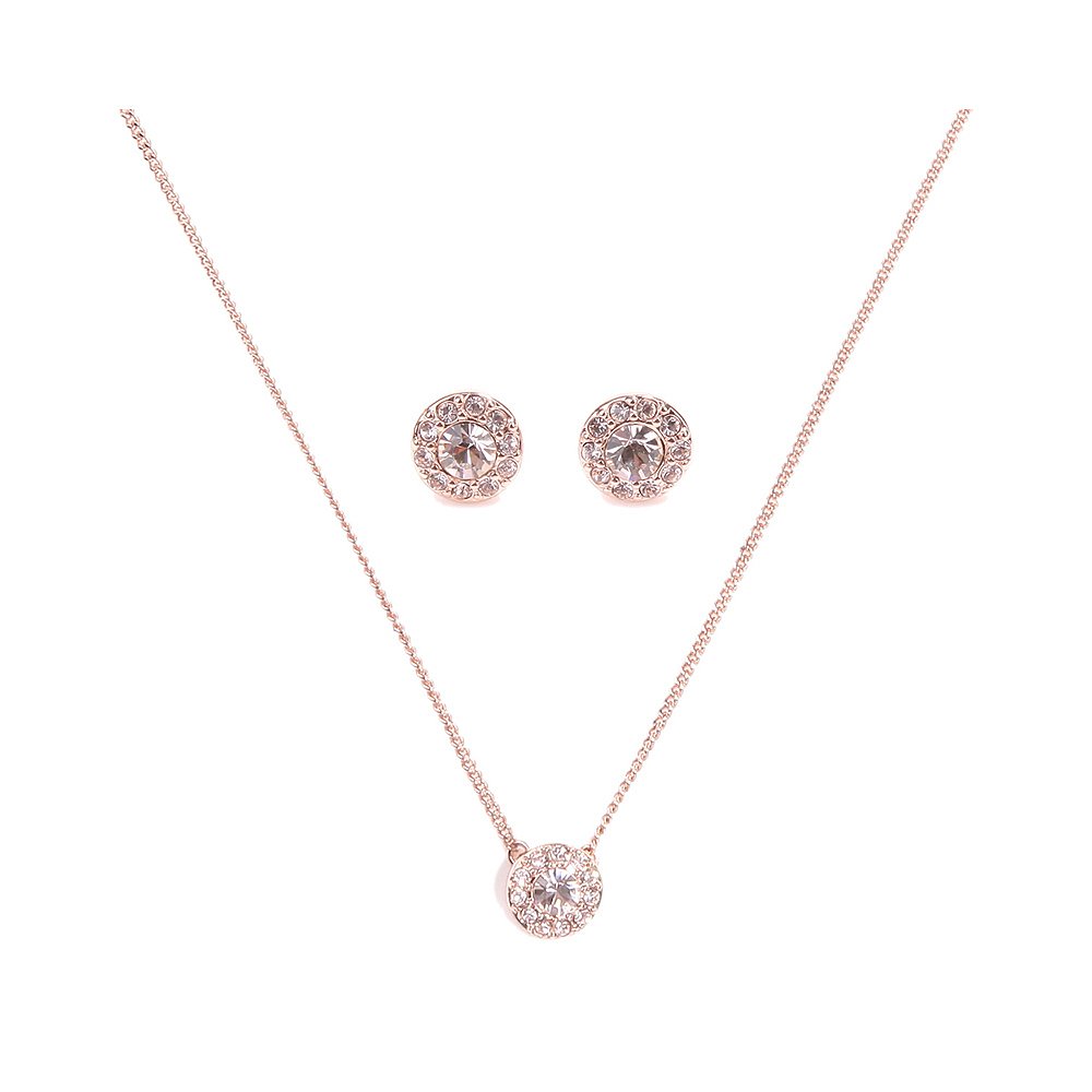 天猫国际美国直购美国直邮GIVENCHY纪梵希碎钻环绕玫瑰金不掉色礼物耳钉项链套装0