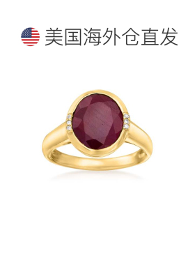 自营 ross-simons14 克拉黄金罗斯-西蒙斯红宝石戒指配钻石装饰 -