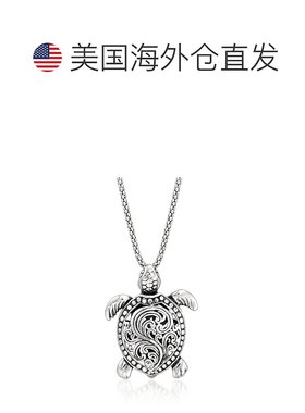 自营Ross-Simons 纯银乌龟吊坠项链 - 20 英寸 美国奥莱直发