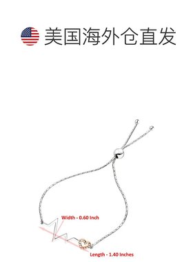 vir jewels1/10 克拉钻石手链镀玫瑰金 0.925 纯银心跳 - 粉红色