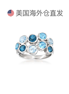 自营Ross-Simons 925 银蓝色托帕石气泡戒指 - 蓝色 美国奥莱直发