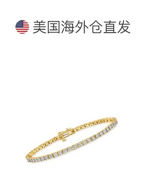 自营 Ross-Simons 钻石网球手链 18kt 金镀在纯银上 - 7 英寸 美