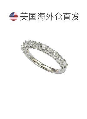 自营 Suzy Levian 纯银白色立方氧化锆半带 - 白色 美国奥莱直发