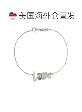 自营Suzy Levian 纯银蓝宝石和钻石口音爱情手链 - 蓝色 美国奥莱