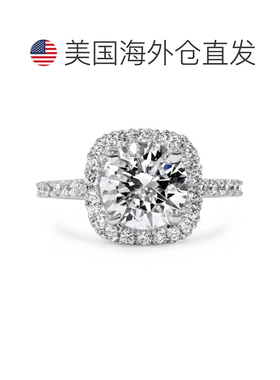 自营pompeii3pompeii 31 3/4 CT 光环钻石订婚戒指圆形切割 14K