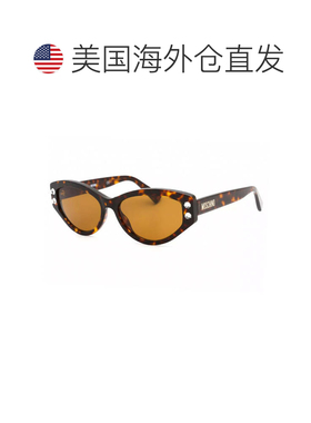 自营Moschino Sunglasses Cat Eye Full Rim, Dark Havana Frame