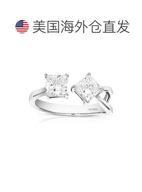 自营vir jewels1.50 cttw Princess Lab Grown Diamond 2 Stone E