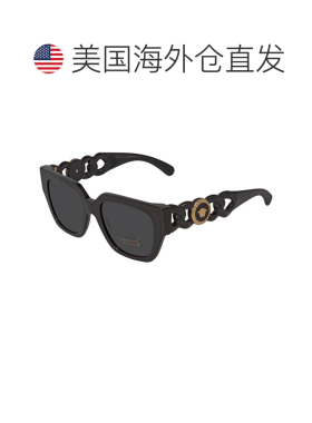 自营Versace Dark Grey Square Ladies Sunglasses VE4409 GB1/87