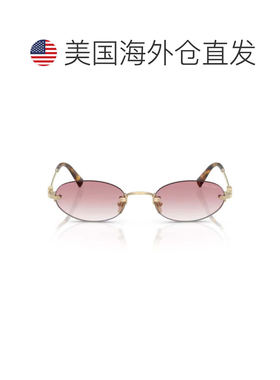 自营miu miu0Mu A54S Logo Rimless Oval Sunglasses - pink 美国