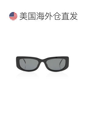 自营Prada矩形三角形徽标太阳镜-黑色 美国奥莱直发