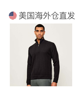 自营Hugo Boss Men's Structure 1/4 Zip Waffle Knit Sweatshirt