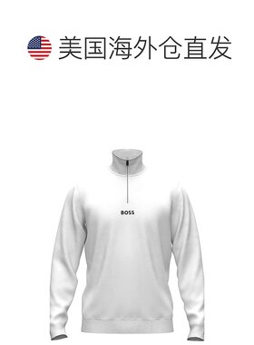 自营Hugo Boss Men's White Sweat 1 Half Zip Sweatshirt - whit