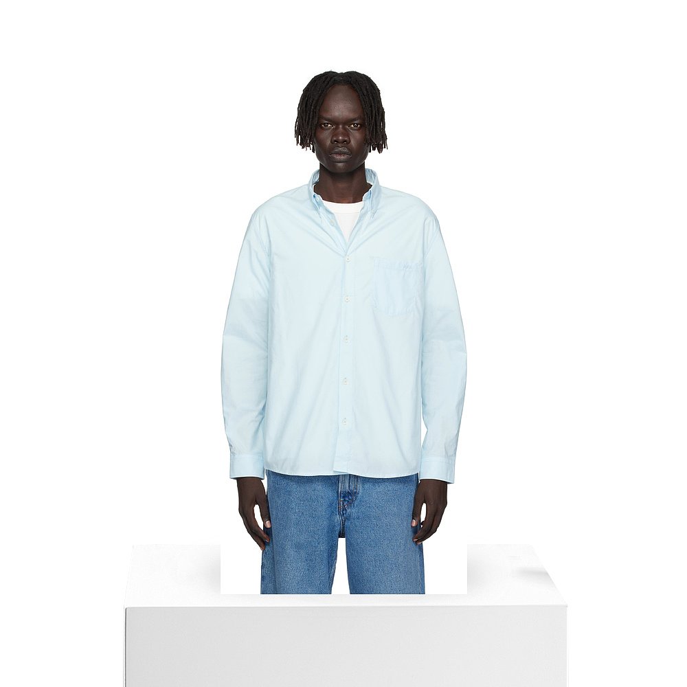 香港直邮潮奢 A.P.C. 男士 蓝色 Edouard Logo 衬衫 COEVDH12509 - 图3