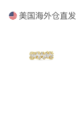 自营sterling forever纯银 CZ 交错永恒戒指 - 金 美国奥莱直发