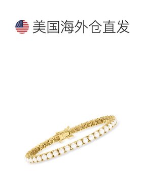 自营 Ross-Simons 18kt 纯金 4 毫米养殖珍珠网球手链 美国奥莱直