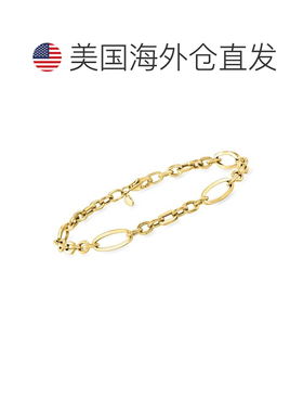 自营Ross-Simons Italian 14kt Yellow Gold Alternating Cable a