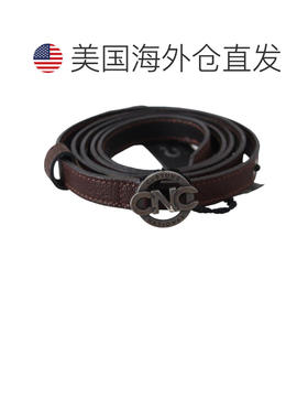 自营Costume National Skinny Leather Round Logo Buckle Women'