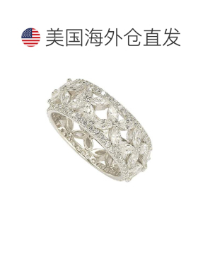 自营 Suzy Levian Sterling Silver Cubic Zirconia Floral Etern