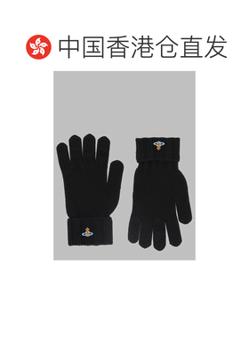 香港直邮Vivienne Westwood 黑色羊绒手套 Orb徽标